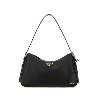 Prada Black Leather Medium Aimee Shoulder Bag