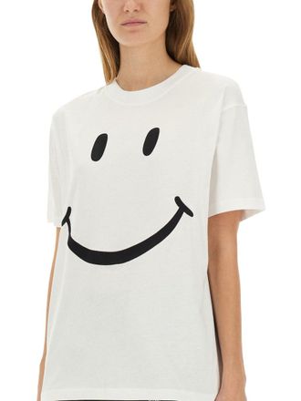 Moschino Smiley-Print Cotton T-Shirt - White
