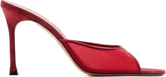 Amina Muaddi Alexa Mesh Mules-Donna