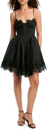 Bardot Ashta Lace Detail Minidress in Black at Nordstrom, Size 10
