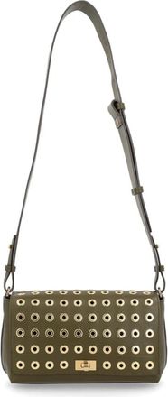 Anya Hindmarch Mortimer Crossbody Eyelet - Dames - Schoudertassen - Groen - ONE Size - Leer - Tassen