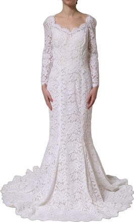 Dolce & Gabbana Womens Dress White Cotton Nylon