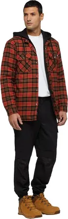 Dickies Mens Flannel Hooded Shirt (Red Ochre) Cotton - Size X-Large