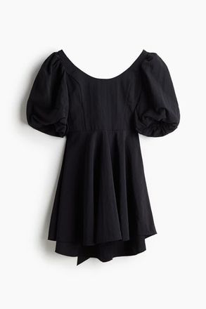 H&M Balloon-sleeved Dress in Black at Nordstrom, Size Xx-Large
