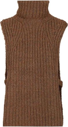 Isabel Marant Meggy Sleeveless Turtleneck Jumper - female - Isabel Marant - Turtlenecks - Brown - 2XS - Knitwear
