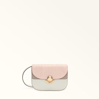 Furla Sfera Borsa A Tracolla Mini Dusty Pink Rosa Pelle Elaphe Lux + Pelle Di Vitello Morbida Donna