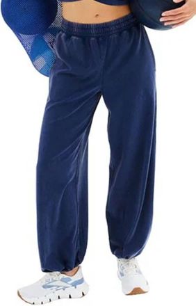 Free People High Rise Waist Jogger Pant In Midnight Navy