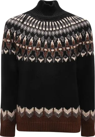 Dondup Truien & Vesten, Heren, Zwart, L, Wol, Maglione Dolcevita Sweater