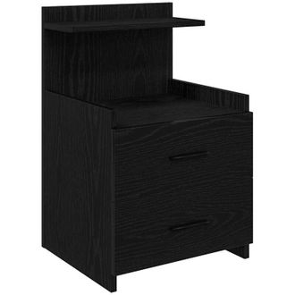 vidaXL Vidaxl - Mesilla De Noche Con 2 Cajones Negra 40x36,5x62 Cm