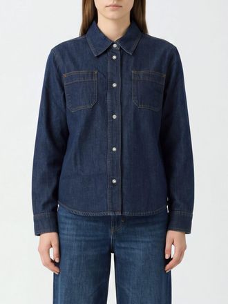7 For All Mankind Camicia in denim di cotone e modal con tasche a toppa