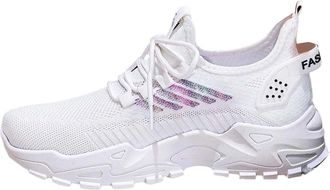 Generic 2026 Running Shoes Fashion Sneakers Breathable Mesh Casual Comfort Platform Sports Walking for (White, 5.5)