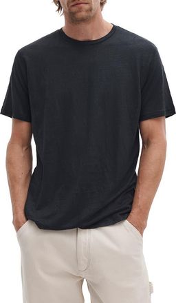 Rag & Bone Classic Linen T-Shirt in Black at Nordstrom, Size Xx-Large