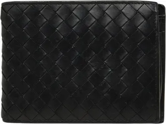 Bottega Veneta Black Intrecciato Wallet (Bi-Fold) (Pre-Owned)