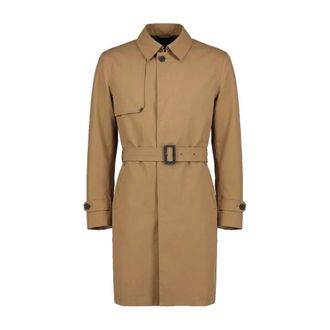 Herno Belted Single-Breasted Coat - male - Herno - Trench Coats - Brown - L - Coats