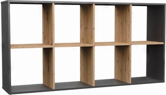Topeshop Marion - Estanter&iacute;a Modular Con 8 Cubos - Librer&iacute;a Con 8 Compartimentos - 147x30x75 Cm - Muebles De Almacenaje