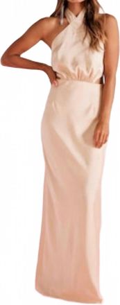 Minkpink Finlay Halter Gown In Champagne