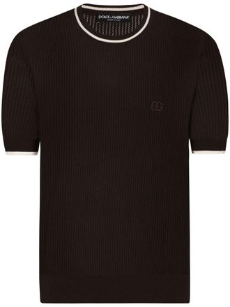 Dolce & Gabbana DG-logo cotton T-shirt - Brown
