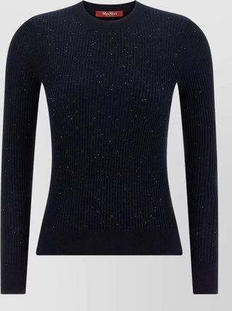 Max Mara silk wool ribbed knit long-sleeve sweater