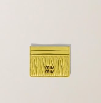 Miu Miu Matelassé nappa leather card holder