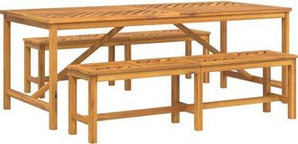 vidaXL Garden Dining Set 7 pcs Brown 200 x 90 x 74 cm vidaXL