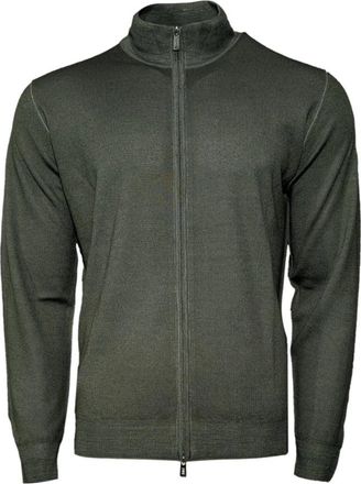 Fedeli Favonio Cardigan - Heren - Vesten - Groen - 2XL - Wol - Truien & Vesten