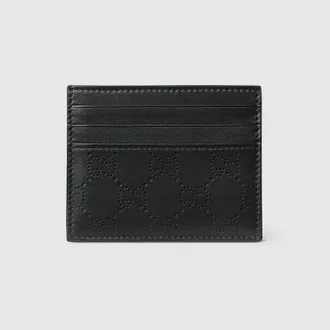 Gucci Aria Card Case, Black, Leather