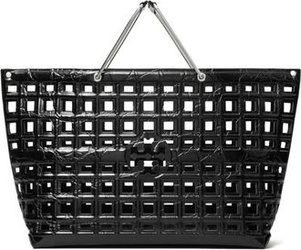 Tory Burch Tory Burch, Tote Bags, female, Black, Size: ONE SIZE Ella Croc Embossed Market Tote