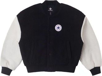 Converse (WMNS) Converse Sherpa Varsity Jacket Asia Sizing Black White 10025206-A01
