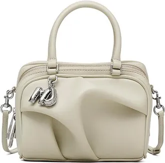 Marc Jacobs The Micro Wave Cross Body Womens Handbags Bone, Cotton/Leather