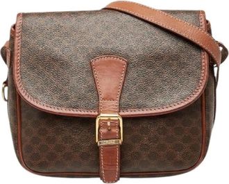 Celine Pre-owned Cross Body Bags, female, Brown, Size: ONE SIZE Pre-owned Vintage Canvas Cross Body Bag