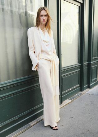 Mango Pantaloni diritti cintura grezzo - Donna - 38 - MANGO