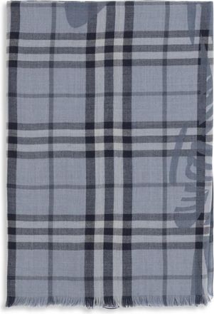 Burberry Light Blue Knight Check Scarf