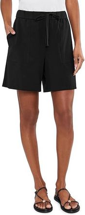 Eileen Fisher Pima Cotton Stretch Jersey Shorts with Drawstring Womens Shorts Black : LG, Cotton/Spandex