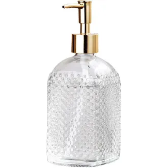 OEM Botella Cuadrada De Vidrio Transparente De 400 Ml Para Desinfectante De Manos, Botella Vac&iacute;a De Gel De Ducha O Loci&oacute;n, Con Boquilla Dosificadora, Apta