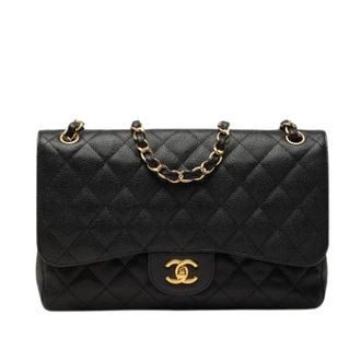 Chanel Pre-owned Double Flap Shoulder Bag - Dames - Pre-owned - Zwart - Maat: ONE Size Leer