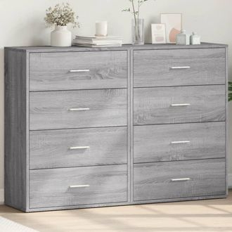 Berkfield Home Sideboards 2 pcs Grey Sonoma 60x31x84 cm Engineered Wood | Size: 60 x 31 x 84 cm