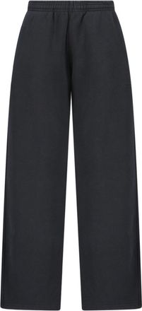 Alexander Wang High-Waisted Black Cotton Sweatpants With Logo Embroidery