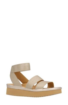 L'Amour Des Pieds Avaleena Ankle Strap Sandal in Gold at Nordstrom, Size 6.5