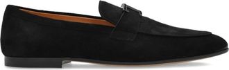 Tod's Logo Plaque Suede Loafers - Heren - Loafers - Zwart - 41 EU - Su&egrave;de - Schoenen