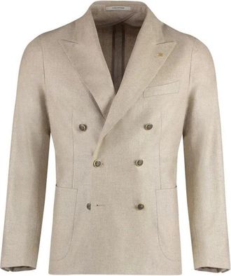 Tagliatore Multicolor Blazer - Heren - Blazers - Beige - L - Katoen - Jassen