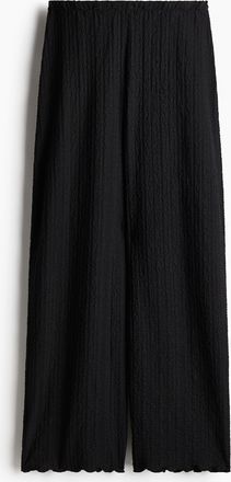 H&M Weite Hose aus Strukturstoff - Schwarz