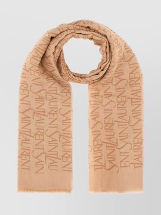 Saint Laurent cashmere modal logo-jacquard scarf