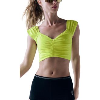 Free People FP Movement Breathe Deeper Crop Top in Highlighter at Nordstrom Rack, Size X-Small