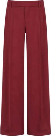 Federica Tosi Broek met riemlussen - Dames - Wijde Broeken - Rood - S - Broeken