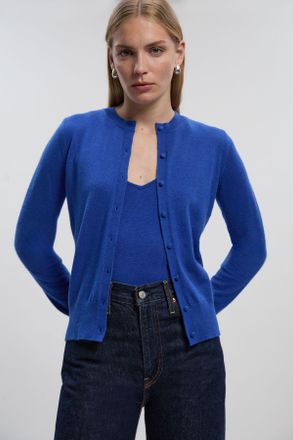 Karen Millen Womens Cashmere Blend Cardigan - Blue - Size X-Small