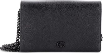 Gucci Petite GG Marmont Chain Wallet Leather Mini crossbody bag - Zwart