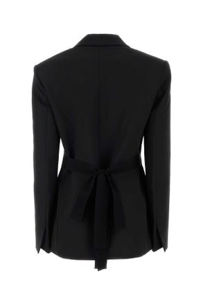Nensi Dojaka Womens Black Stretch Wool Blazer Giacche E Gilet