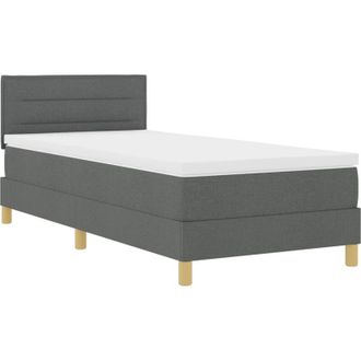vidaXL Box Spring Bed with Mattress Dark grey 90 x 190 cm Fabric Vidaxl