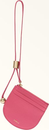 Furla Laura Card Case S Velvet Pink Pink Textured Leather Woman