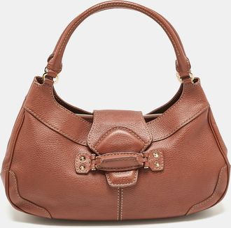Tod's Tods Brown Leather Studs Hobo